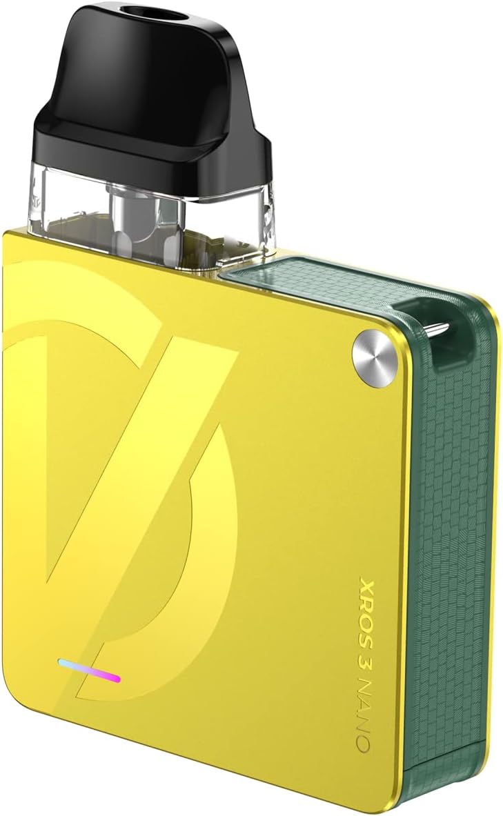 VAPORESSO Xros 3 Nano Kit Integrated 1000mAh Battery seep-Proof Protection DTL pod Vape Starter kit 2X XROS pods No Nicotine (Lemon Yellow), 1.0 count