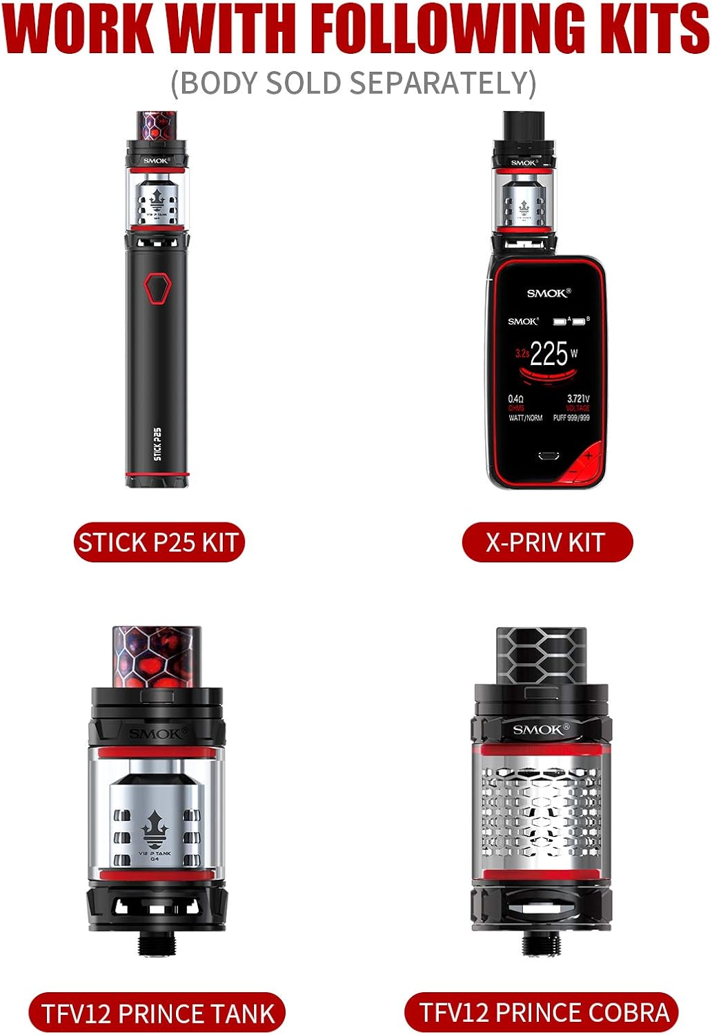 Smok TFV12 Prince M4 Coils 3 Pack - No Nicotine