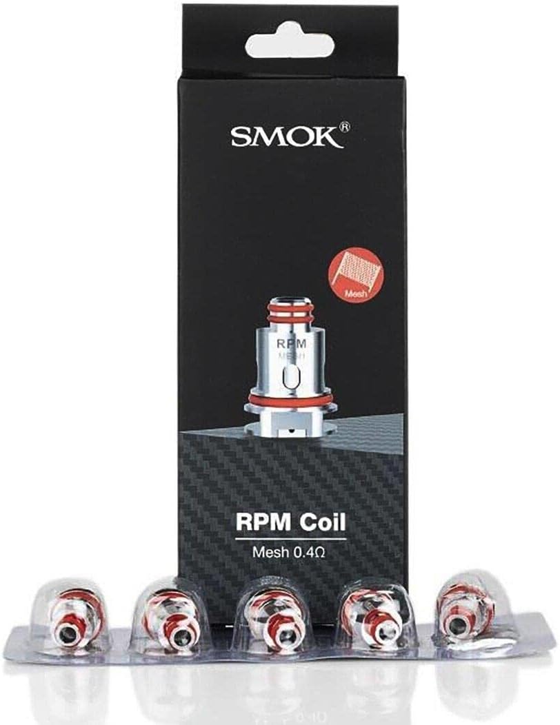 SMOK RPM Mesh Coil 0.4 ohm (Pack of 5) Enhance Flavor and Vapor with Reliable Coils for Smooth and Consistent Vaping Works With RPM Series POD, RPM 4 Kit, RPM40 Kit, RPM80 Kit