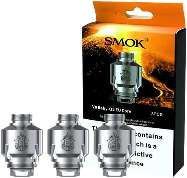 SMOK V8 BABY Q2 EU CORE Works With T-PRIV / TFV8 BIG BABY 2mL (3 PCS) No Nicotine