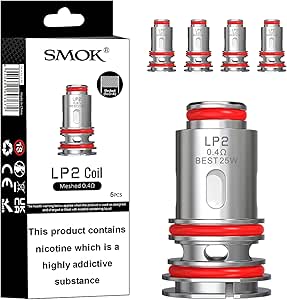 SMOK LP2 Meshed 0.4 Ohm Coil: Unleash Flavor and Clouds (Pack of 5) Works With SMOK RPM4 Kit (LP2 POD), Nord 50W Kit (LP2 POD) No Nicotine