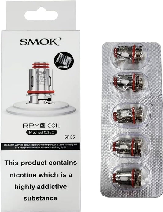 SMOK RPM 2 Coils 0.16 ohm: Enhanced Flavor and Vapor Production, Compatible with RPM 2 Pod System (Pack of 5) Works With RPM 2 Kit, IPX80 Kit No Nicotine