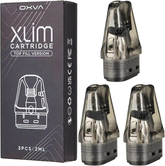 Oxva Xlim Pods V3 Pods for XLIM Pro Kit Xlim SE Xlim 2ml Cartridge Built in Mesh Coil for E-Cigarettes 12-16w Pods Top Filling No Nicotine compatible with sv trading (0.8ohm)