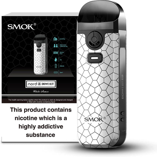 SMOK Nord 4 Kit: Versatile, Powerful, Stylish - Your Ultimate Vaping Companion (White Armor) 2mL SMOK Vape E Cigarette Kit Vape POD