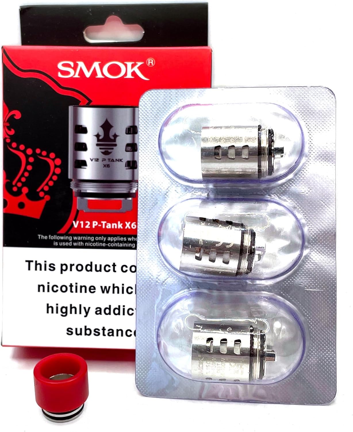 3-Pack TFV12 Prince / V12 X6 Coils 0.15 ohms & 1X Drip Tip Bundle Compatible with Smok TFV12 Prince / V12 P Tank by Northern Vape