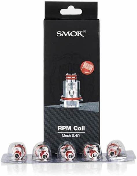 SMOK RPM Mesh Coil 0.4 ohm (Pack of 5) Enhance Flavor and Vapor with Reliable Coils for Smooth and Consistent Vaping Works With RPM Series POD, RPM 4 Kit, RPM40 Kit, RPM80 Kit