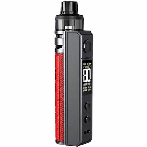 Vaporr Voopoo DRAG H80S Kit 2ml TBD Tank - Compact Nicotine-Free Vaping Mod with Advanced Features, Adjustable Wattage, OLED Display, and Fast Charging - High-Performance Vape Device (Red)